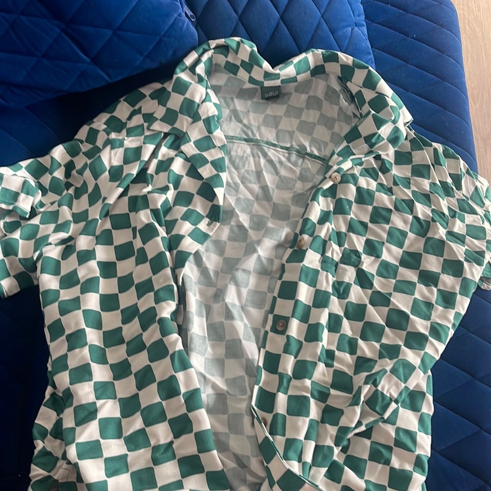 Wild Fable Green check Button Up